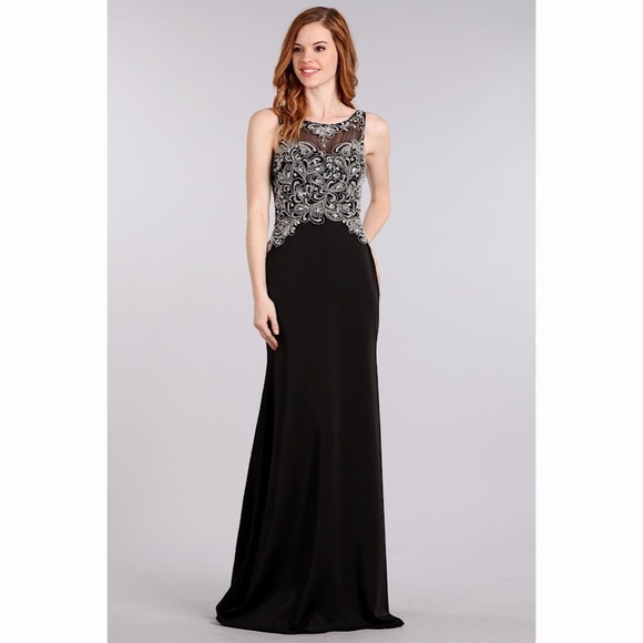 1676 Black Beaded Dress - Picture 1 of 4